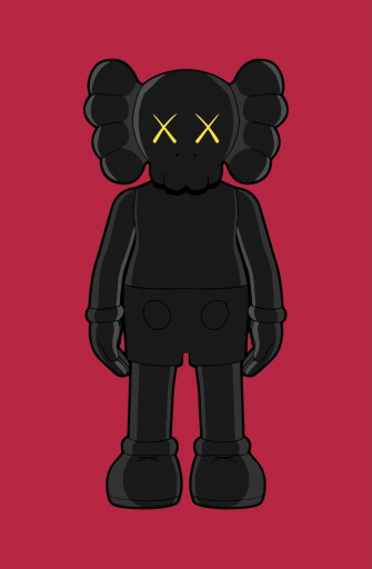 Kaws Red Companion Poster Limited Fire Wallpaper