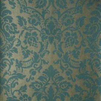 Isis Aqua Paisley Damask Wallpaper Warehouse