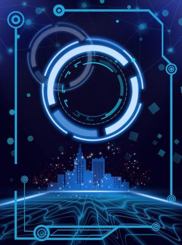 Cool Smart Technology City Background Design Graphic