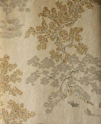 Pin Oriental Tree Wallpaper Silver Mica With Black And Gold On