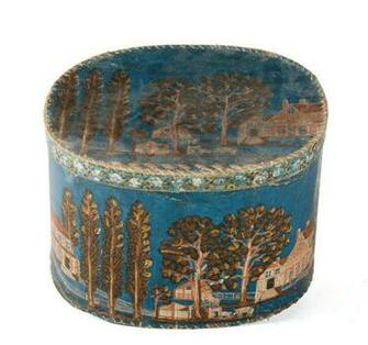 Labeled Hat Box From S M Hurlbert Paste Board Band