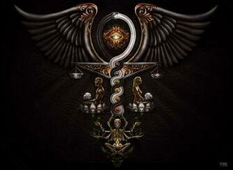 Image Mage Staff Caduceus Fantasy Skeleton