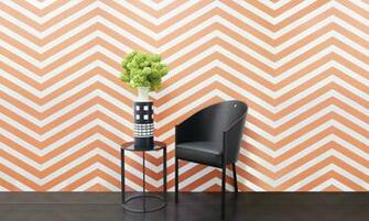 Burnt Orange Chevron Wallpaper Interior Design