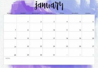 January Calendar For Desktop Printable