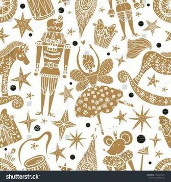 Gold Christmas Vector Seamless Nutcracker Pattern