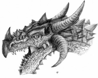 Dragon Head Drawings Wallpaper Background HD With Resolutions