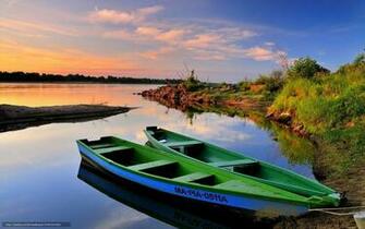 Wallpaper Lake Boat Summer Desktop In The