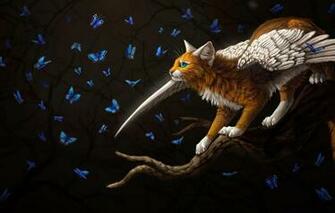 Wallpaper Butterfly Fantasy Winged Cat By Patrisiya Image