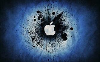 Apple Blue Splatter Desktop Wallpaper