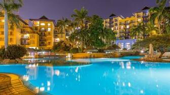 Wallpaper Santa Marta Colombia Swim Pool Houses Lights Night