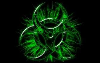 Biohazard Symbol HD Green Wallpaper Hazard