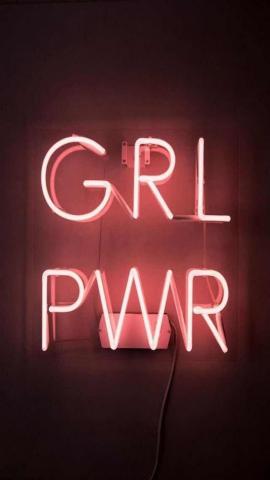 iPhone And Android Wallpaper Girl Power Neon Light For