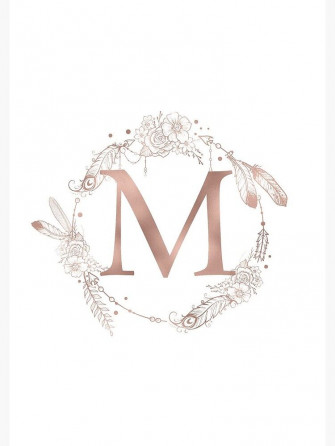 Letter M Rose Gold Pink Initial Monogram Spiral Notebook
