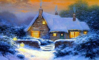 Wallpaper Cottage Christmas