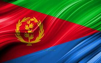 Wallpaper 4k Eritrean Flag African Countries 3d Waves