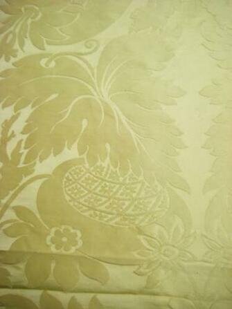Pale Yellow Damask Silk Hamot Archives French Antique Textiles Black