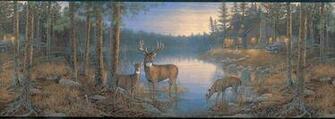 Deer Cabin Wallpaper Border