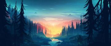 Minimal Minimalist Nature Sunrise River 8k Wallpaper Best