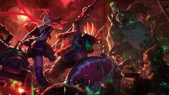 Of Legends Slayer Jinx Zombie Nunu Pantheon Skin Wallpaper