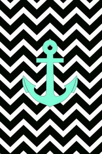 Tiffany Turquoise Anchor Black Zigzag Pattern Art Print By