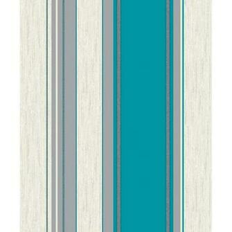 Shop By Style Stripe Synergy Teal And White Wallpaper