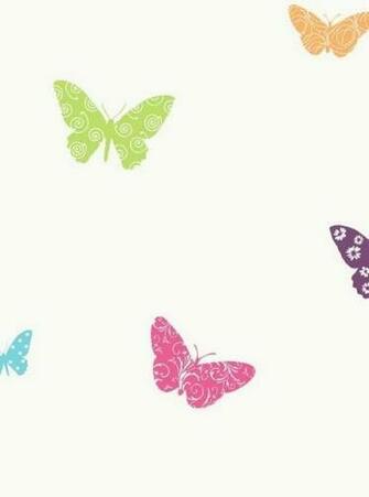 Pink And Orange Butterfly Toile Wallpaper Totalwallcovering