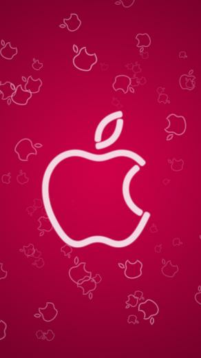 iPhone Hq Wallpaper Apple Logo Design Dark Red