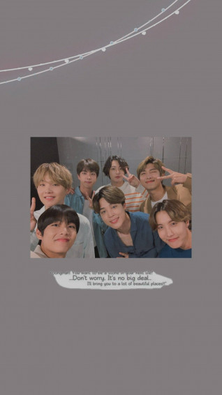 Bts Group Aesthetic With Quote Wallpaper