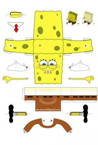 Spongebob Papercraft Instructions By Kamibox