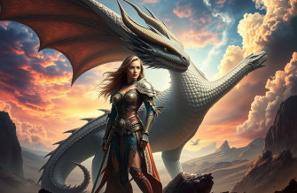 Woman And Dragon Wallpaper