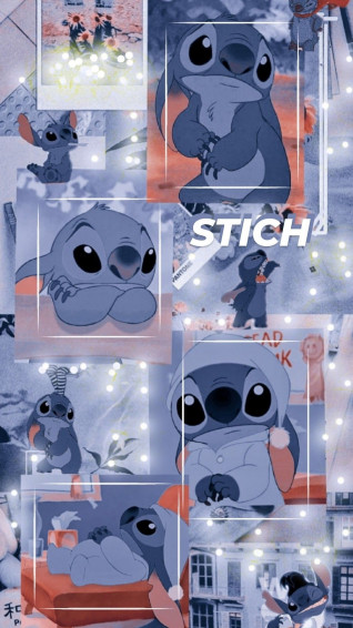 iPhone Blue Stitch Aesthetic Wallpaper