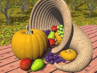 3d Thanksgiving Wallpaper Cornucopia