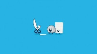 Humor Scissors Blue Background Wallpaper