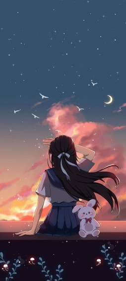 Wallpaper Anime Aesthetic iPhone Kawaii Scenery