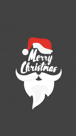 Merry Christmas Santa Beard iPhone Wallpaper
