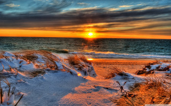 Snowy Beach Ultra HD Desktop Background Wallpaper For 4k UHD Tv