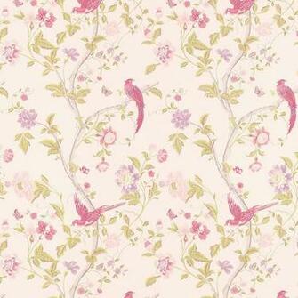 Floral Wallpaper Vintage Pink
