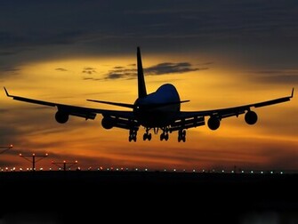 Wallpaper Landing Plane Evening Boeing Sunset Desktop