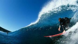 Windows Theme Bing Vert Surfant Sur La Mer Large Cran HD