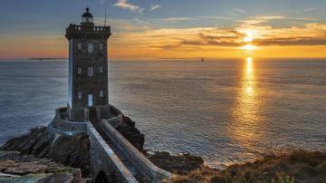 Kermorvan Lighthouse At Sunset Le Conquet Finist Re Brittany