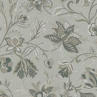 Hollie Silver Jacobean Wallpaper Swatch Modern By