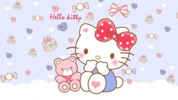 Ciao Salut Hello Kitty Background Wallpaper