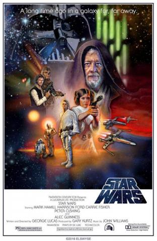 Star Wars Poster Classic White Border Variant By Elswyse
