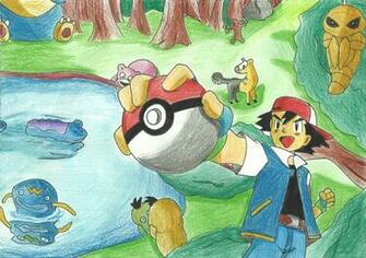 Ash Psyduck Pokemon Pokeball Anime Oxn9