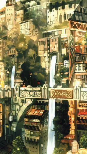 Anime City Painting iPhone 5s Wallpaper