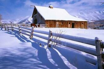 Farm Winter Scenes Desktop Wallpaper Image