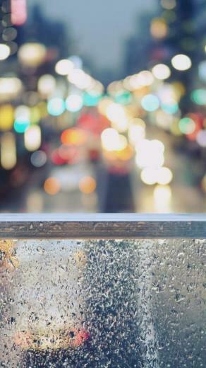 Rainy Street Window Bokeh iPhone Wallpaper