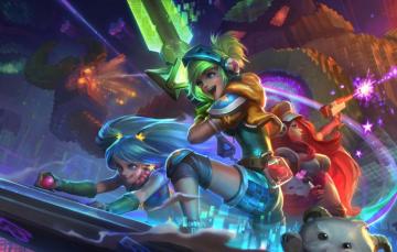 Wallpaper League Of Legends Fan Art Bounty Hunter Riven Sona