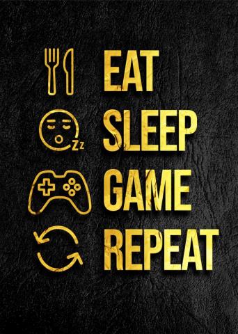 Eat Sleep Game Repeat Wall Mural Buy Online At Europosters