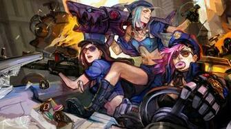 Jinx Vi Caitlyn Officer Of Piltover League Legends HD Wallpaper Lol